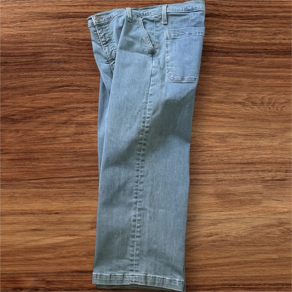 J.Crew Mercantile Size 31 Wide Leg Cropped Jeans Light Blue Denim Pockets Flaw - Picture 9 of 9